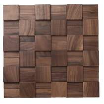 North American black walnut solid wood mosaic background image wall TV wall bar cashier interior wall decoration