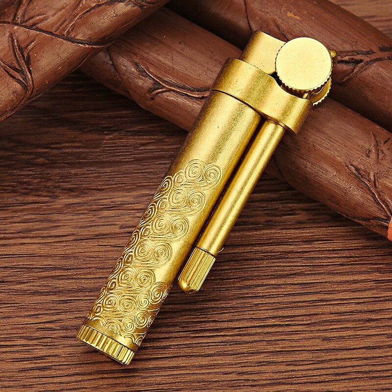 Bai Cheng New Vintage Copper Grinding Wheel Kerosene Lighter Ignition Nostalgic Gift Free Lettering