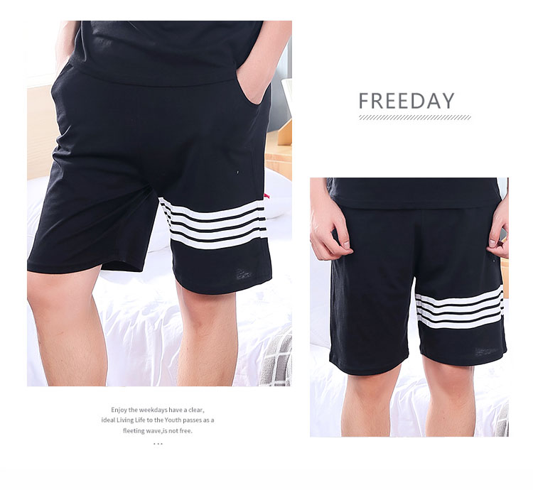 Quần short cotton nam mùa hè Bộ đồ ngủ cotton rộng cho nam Quần mùa hè mỏng thường xuyên Quần nam quần kaki