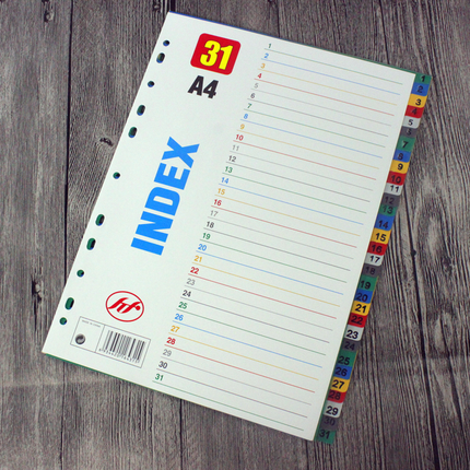 31 color color pagination paper fast labor hole clip plastic pagination paper index paper A4 31-page sorting paper intersection paper