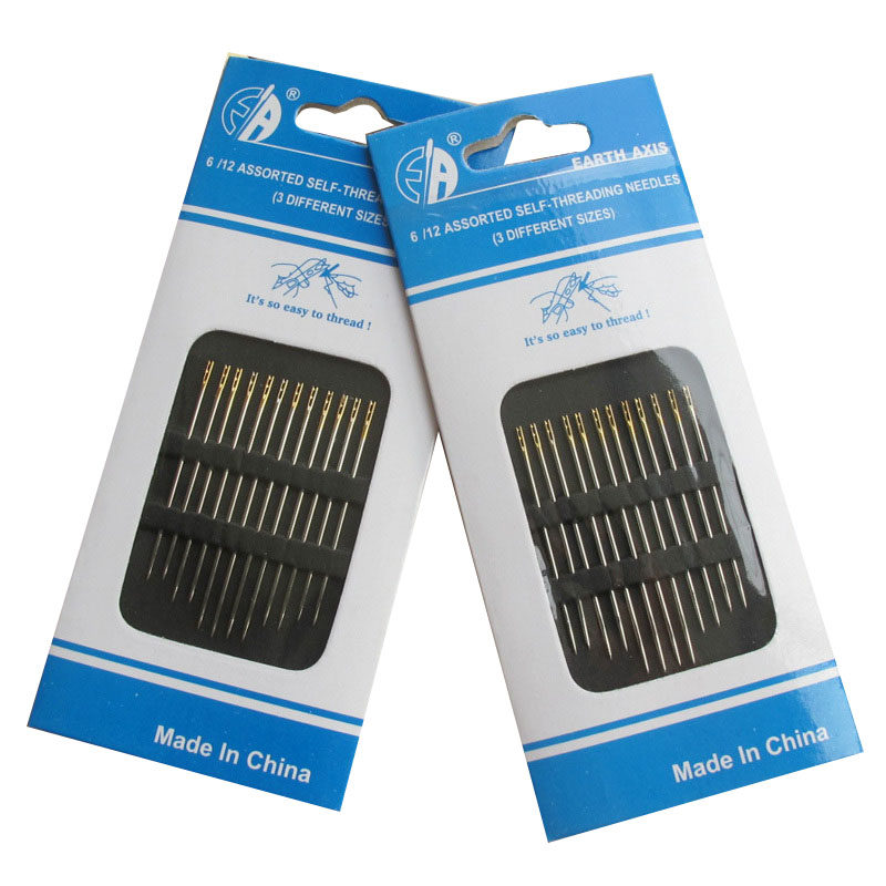 12pcs double hole blind needle needle-free needle Hand sewing needle Speed needle Sewing needle Rabbit needle Old man needle