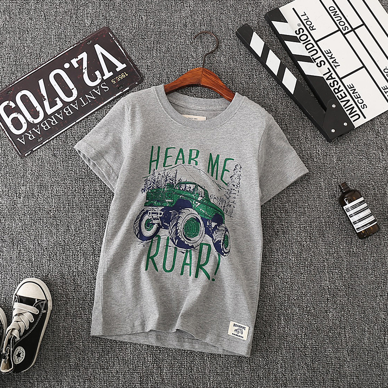 Boys cotton short-sleeved summer children's half-sleeve T-shirt Casual summer round neck Korean version of the T-shirt in the big children's undershirt tide