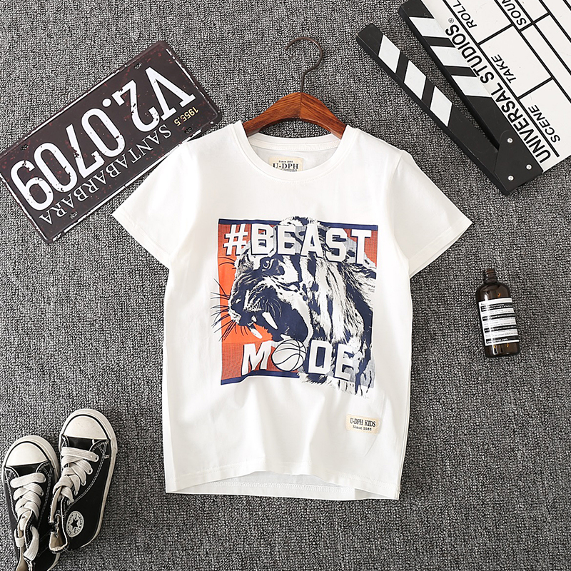 Boys summer short-sleeved T-shirt new children's tiger print half-sleeve T-shirt handsome boy tide children's undershirt T-shirt