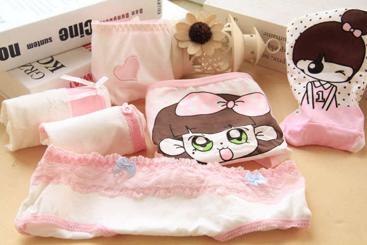 Quần lót Hộp quà tặng Đồ lót nữ Cotton dễ thương Cotton Đồ lót nữ Hộp quà tặng 6 Gói C Khu vực quan lot nu trung nien