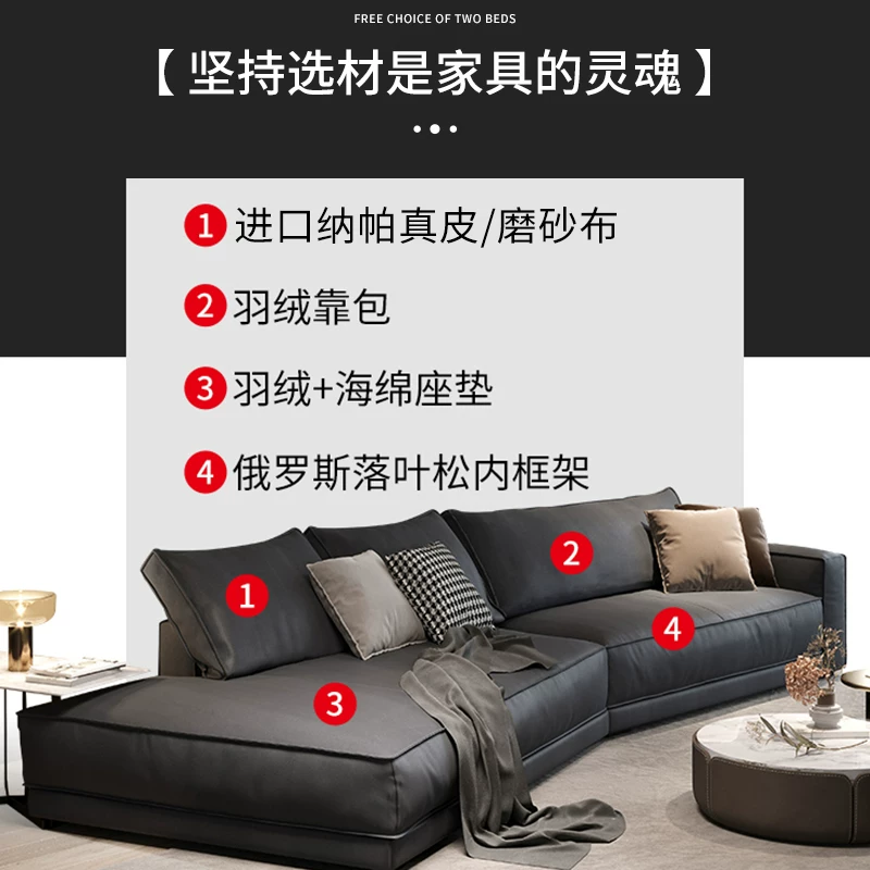[baxter布达佩斯沙发真皮异形转角组合意式极简设计师款客厅小户型]