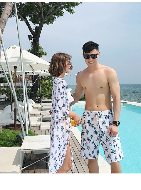 Áo cardigan dài tay cho cặp đôi áo tắm cao eo thon đôi kỳ nghỉ Bộ đôi chống mite Spa cho cặp đôi kỳ nghỉ 2019 - Vài đồ bơi 	đồ đôi đi biển chụp hình cưới	
