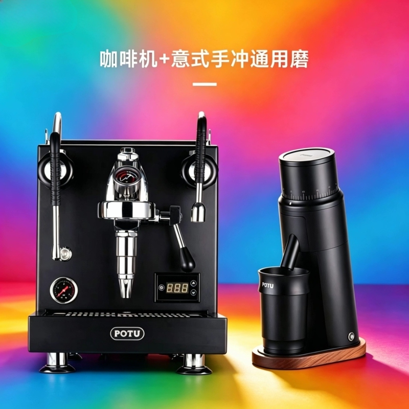 Potu Semi-Automatic Espresso Machine for Home and Commercial Use with Steam Milk Frother, E61 Brewing Head, Instant Heating, Dual Boiler