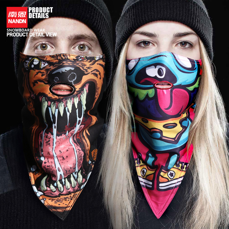 Nan En NANDN Ski Mask Men and Women Riding Fleece Windproof Warm Triangle Single Plate Double Plate Face Protection