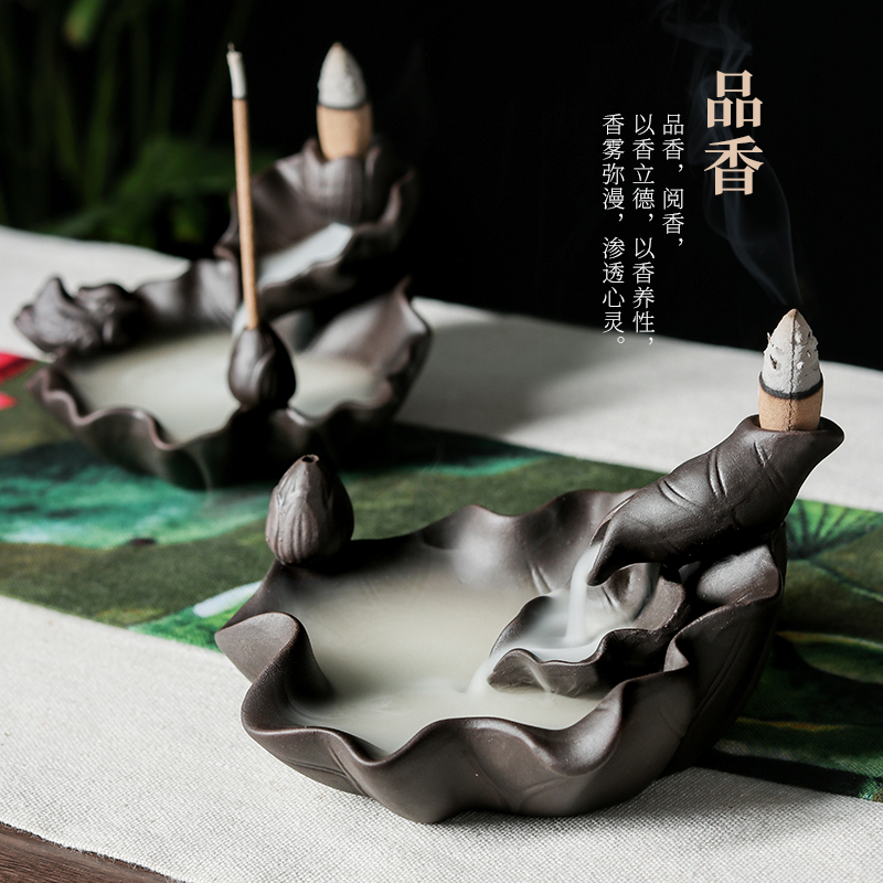 Purple Sand Creative Ceramics Antique Ornamental turn-back incense stove fragrant inserts home with pendulum pieces Honolulu Incense Stove scented stove Tea Road