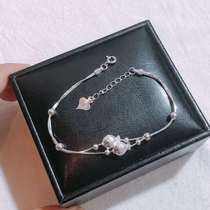 Baojun Silver Jewelry Pure Silver 990 Pisces Pearl Double Layer Snake Bone Bracelet for Girlfriend