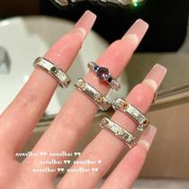 Sothebys Snowflake Gemstone Ring for the Year of the Animal Textured Gold Plating 18K Gold Plating Curved Brushed Rainbow Zircon Ring