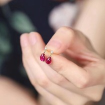 Этот Год Жизни Капля Вегетарианская Лапша Ruby Zircon Woman Уши Ногти Zircon Уши Аксессуары Мод Тренд Личности Тренд Чистый Red 100 hitch