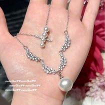 This Life Year Man Fish Tears Pearl Gem Necklace Large Creek Lagoon Petal Zircons Large Bay Beads Necklace Composition