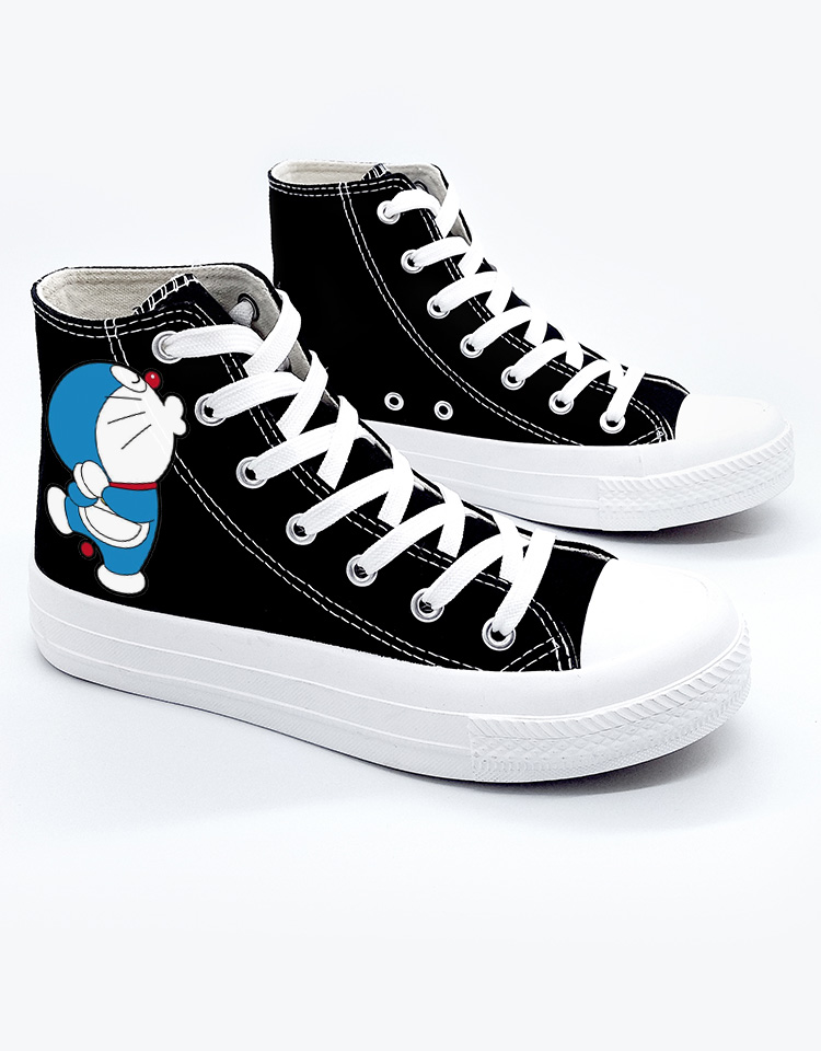 Doraemon giày máy mèo graffiti giày vải cao nữ nữ sinh viên đôi giày giày Nhật hoạt hình xung quanh - Plimsolls giày nữ thể thao