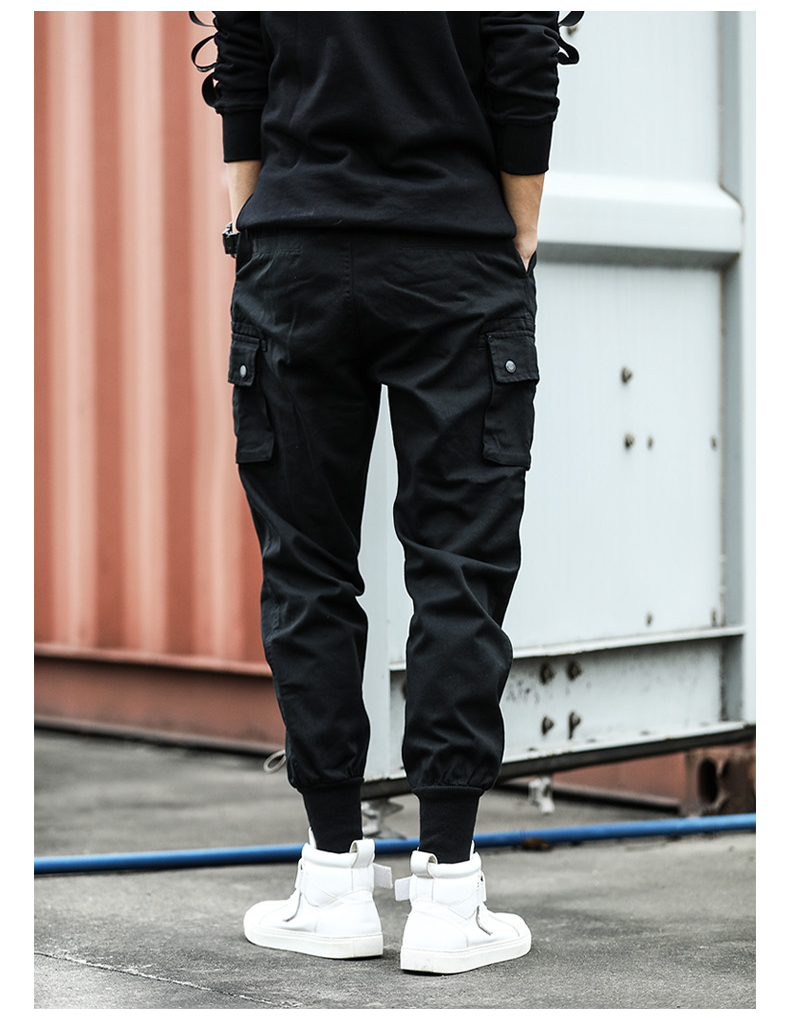 Mùa thu và mùa đông mới quần yếm nam gió gió thương hiệu Harlan dầm chân quần thủy triều hip hop quần âu quần short nam harem