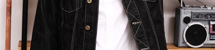 Áo khoác denim nam màu đen Gurbaks Áo khoác denim retro giản dị mùa xuân và xu hướng mùa thu Quần áo nam Hàn Quốc vest nam