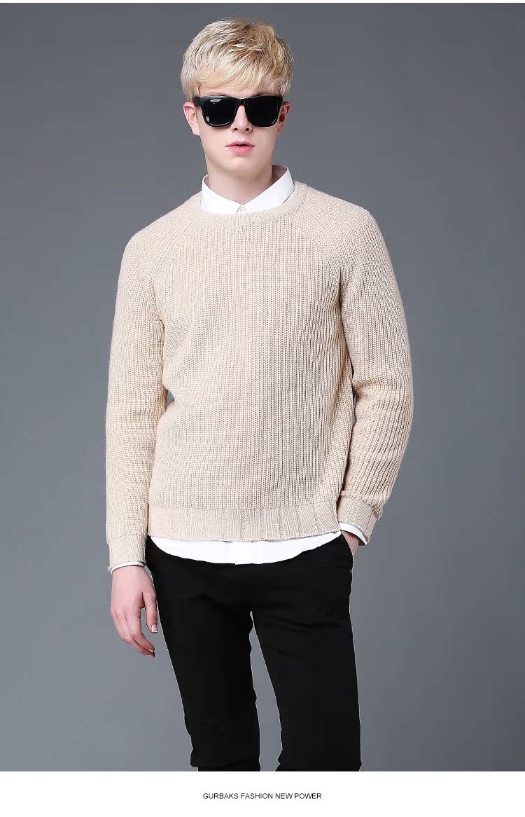 Áo len cổ tròn thời trang nam Gurbaks phiên bản Hàn Quốc của áo len nam tự trồng mùa đông ấm áp hàng đầu GM-7570 quần áo nam