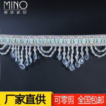 European high-grade luxury wave acrylic crystal beads curtain lace decorative water drop pendant accessories whole roll zero cut