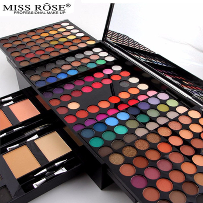 MISS ROSE 190 Color Pearls Matt Earth Color Blush Color Makeup Pan Eye Shadow disc Gift Piano Box