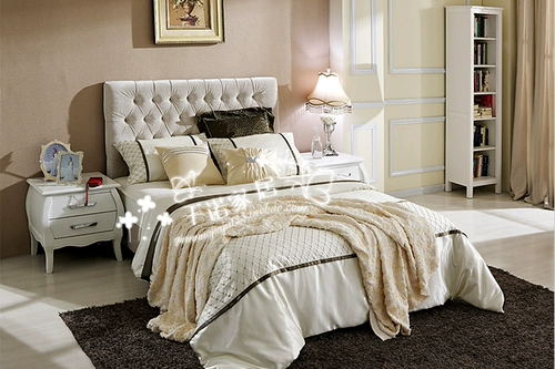 Пользовательская ткань кровать с двуспальной кроватью мягкая кровать простая мода высокая спина мягкая кровать маленькая квартира в европейской стиле точка // 03