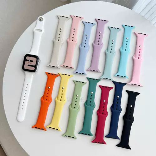 Применимые Apple Watch S9 ремешок кремниевый клей маленькая талия талия талия талия, AppleWatch8se27654 Slimming Wild Soft Girl