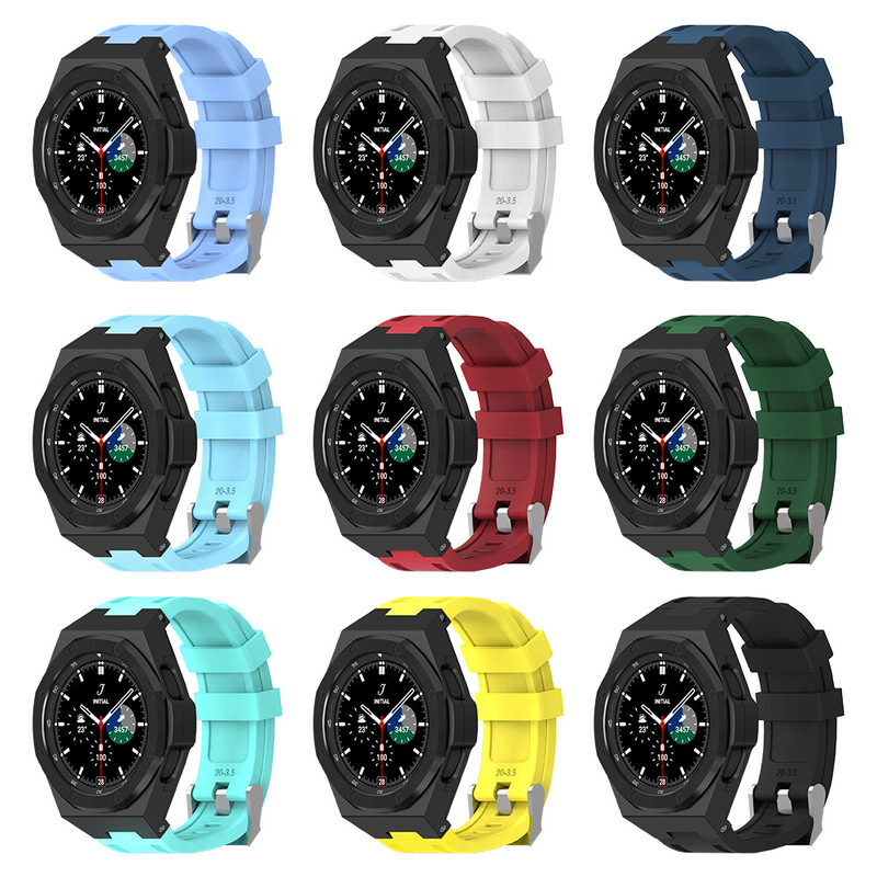 Suitable for Samsung Watch6/5/4 Classic47 Modified Case Metal Protective Case Strap Integrated Watch7