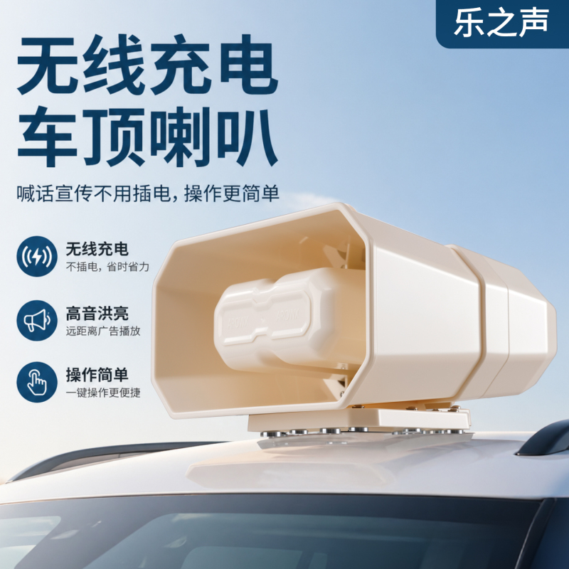 Vehicle-Mounted Advertising Speakers, Wireless Charging, Remote Control, Outdoor High-Power Roof-Top Broadcast Recording Speakers Vehicle-Mounted Advertising Speakers, Wireless Charging, Remote Control, Outdoor High-Power Roof-Top Broadcast Recording Speakers