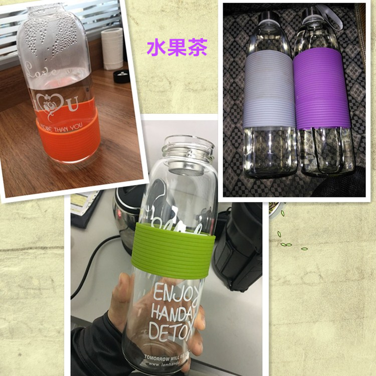 Đường kính 8,5CM ly thủy tinh dày thẳng chống trượt tay áo cách nhiệt chống vảy cách nhiệt silicone tay áo đặt tách trà đặt - Tách bình giữ nhiệt 1.5 lít