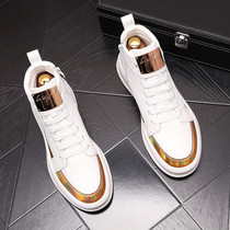 European Standing Men Shoes Winter Glint Shoes 100 Hitch Martin Boots Man White Tide Man High Help Thick Bottom Inner Heightening Plate Shoes