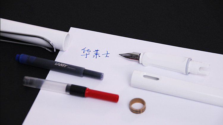 Ручка перьевая ㊣纸司令·德国lamy/safari狩猎者系列钢笔 磨砂黑 配上墨器 墨胆