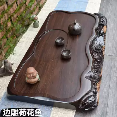 Ebony solid wood tea tray, Tea sea Kung Fu tea set, tea table, tea tray, whole log tea tray, tea set special offer