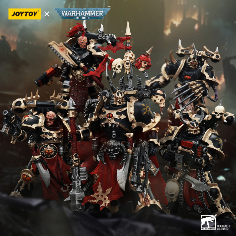 In-Stock Joytoy Dark Source Warhammer 40K Chaos Space Marine Black Legion God-Selected Five-Person Team 1/18 Scale Model Toy