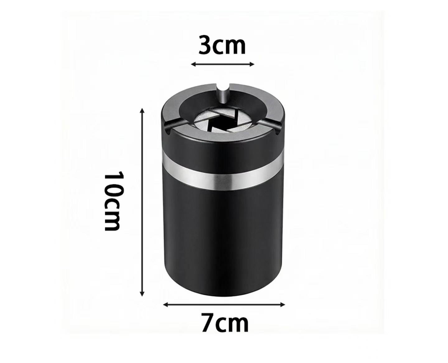 New aluminum alloy car ashtray, sealed and rotating, anti-spill, thickened, creative design for car and commercial use