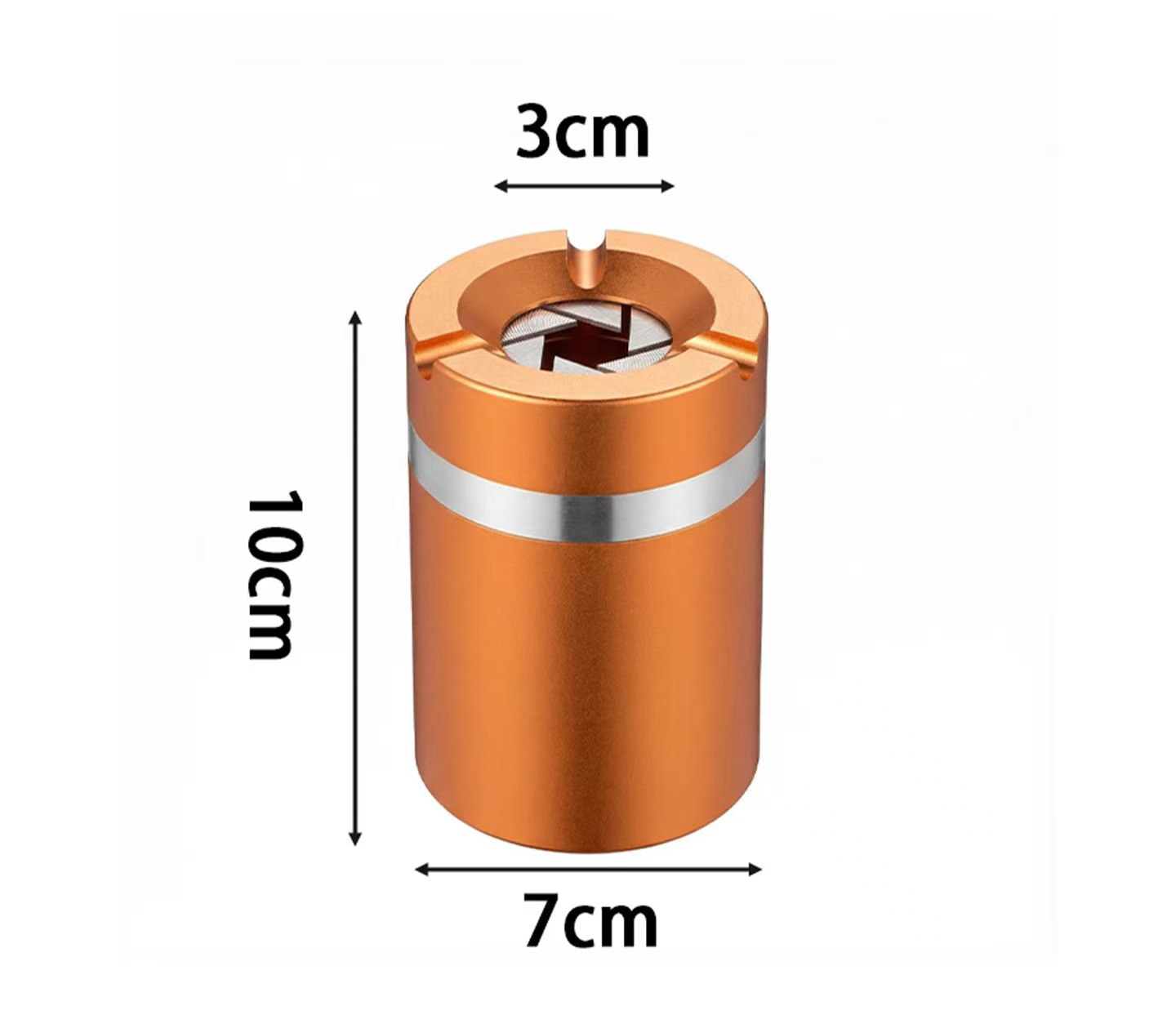 New aluminum alloy car ashtray, sealed and rotating, anti-spill, thickened, creative design for car and commercial use