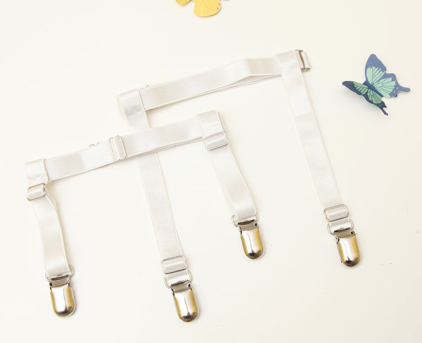Garter vành đai đôi sử dụng chân vòng móc thời trang chống trượt kim loại mỏ vịt kẹp garter clip garter khóa áo sơ mi dây đai bó sát