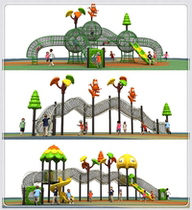 Kindergarten large outdoor slide climbing frame combination childrens community playground climbing net outdoor drilling toys