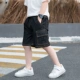 Quần short denim bé trai, quần ngố bé trai, kiểu dáng nước ngoài, quần ống rộng, quần tất mỏng, quần năm điểm trẻ em mẫu mới - Quần