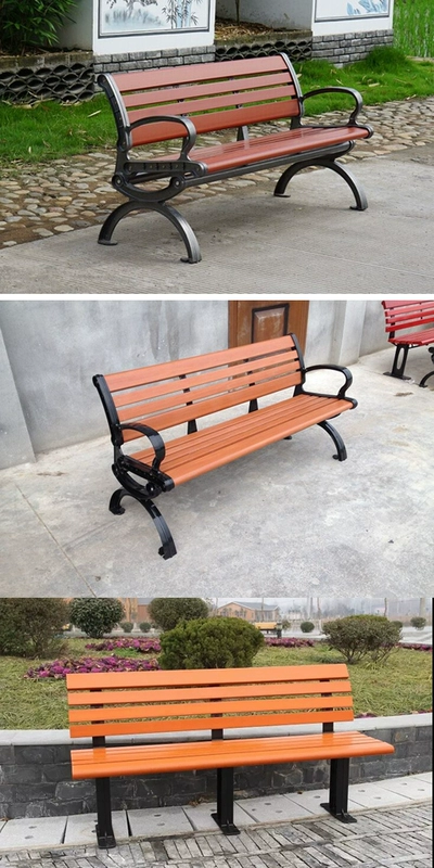 Công viên gỗ nhựa Bàn ghế giải trí kết hợp ba mảnh / đồ gỗ ngoài trời / bộ đồ giải trí kết hợp / ghế công viên 6424 - Bàn ghế ngoài trời / sân