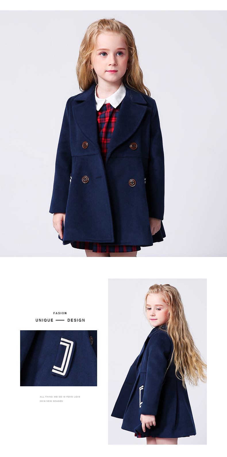 Manteau pour fille MIQIDIDA en mélange - Ref 2161735 Image 19