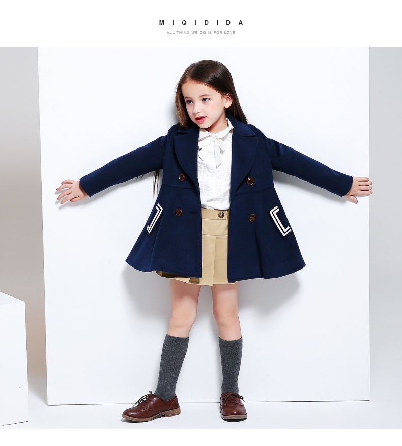 Manteau pour fille MIQIDIDA en mélange - Ref 2161735 Image 7