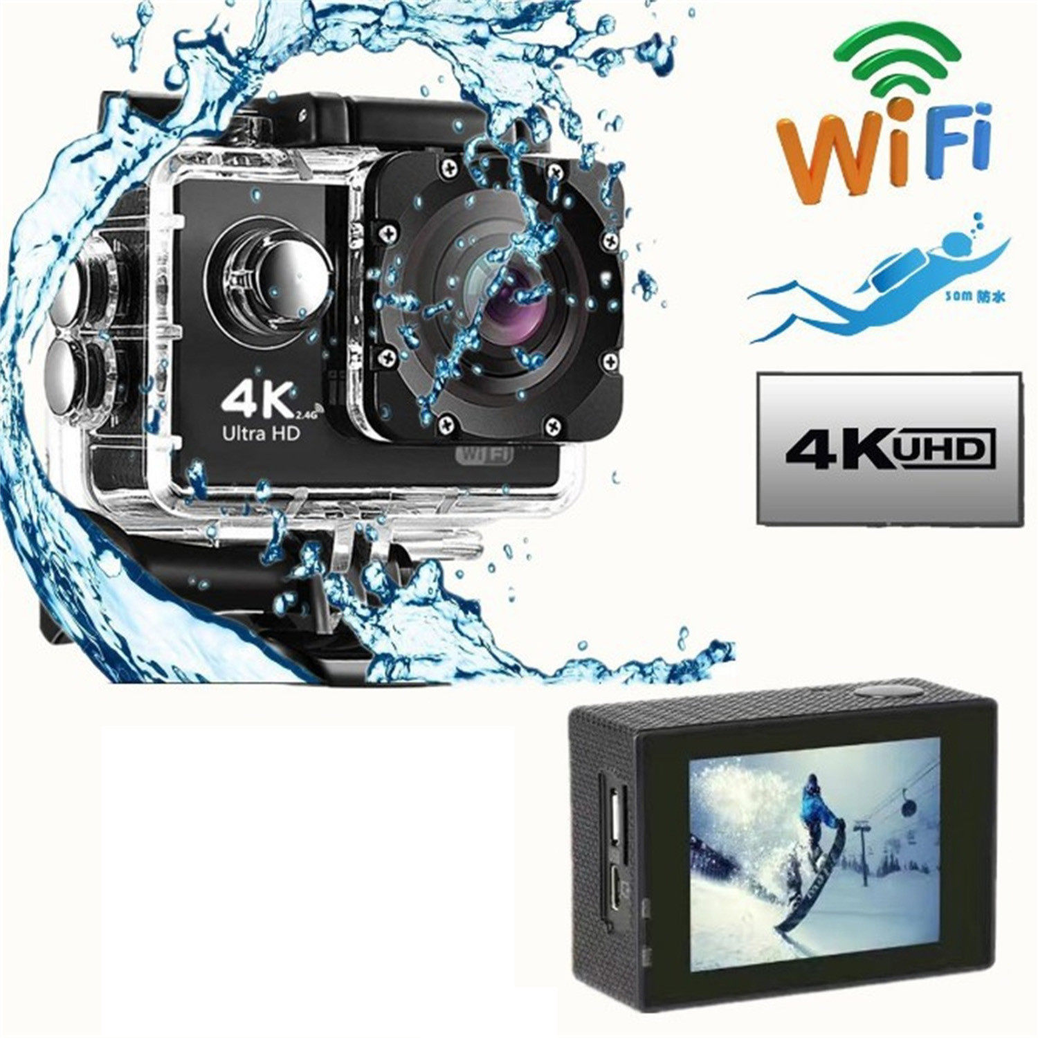 Спортивная камера Video 4K 30M водонепроницаемый HD Cam Wi -Fi DV 