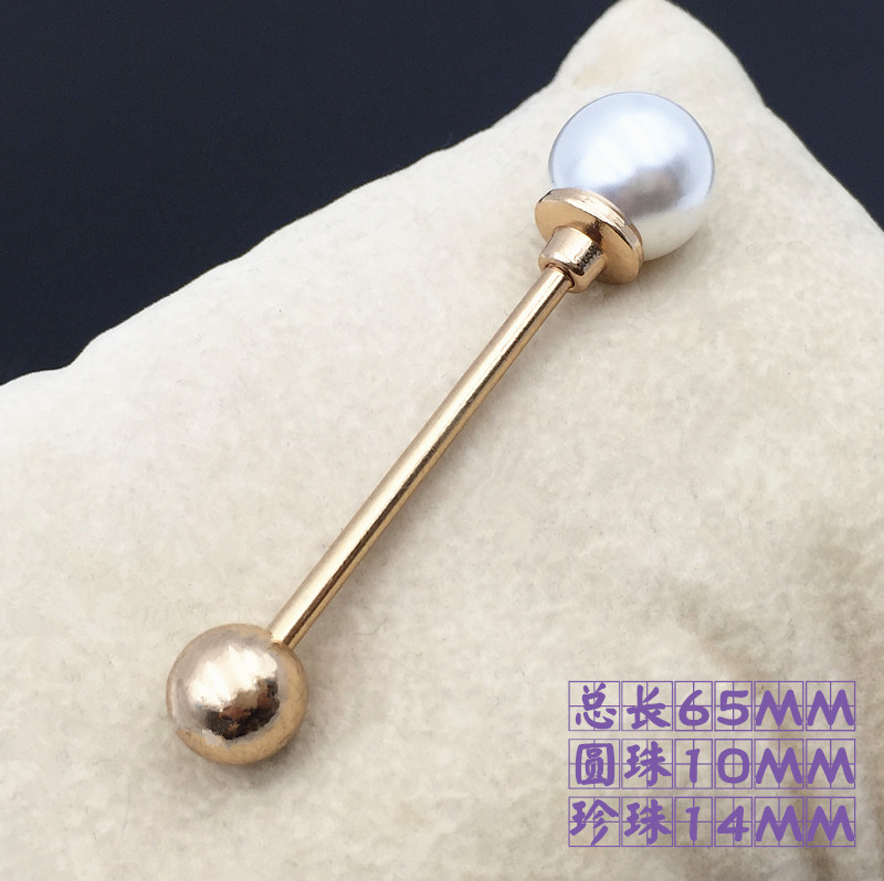Thời trang hai đầu ngọc trai pin pin trâm đa dạng đơn giản linh hoạt chống đi áo len cardigan khăn choàng phụ kiện khóa ghim cài áo vest nữ