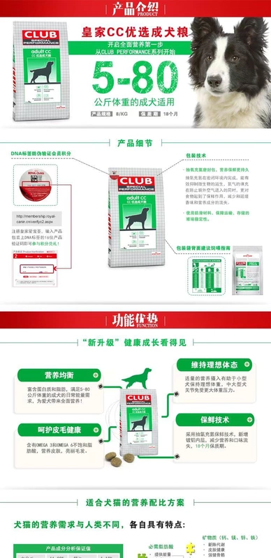 Royal CC dog thức ăn 8kg và 3kg chó trung bình và lớn chó trưởng thành thức ăn cho chó thức ăn chính Alaska Golden Retriever Thức ăn tổng hợp 11kg thức ăn thú cưng