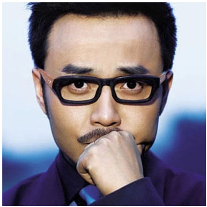 Wang Han retro glasses frame male tide wooden face full frame glasses frame female with small frame solid wooden leg near - sight glasses