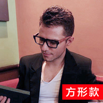 Fashion big face big frame frame glasses frame wooden wood grain handmade retro glasses frame myopia flat man