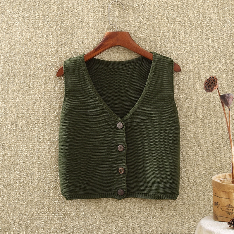 Áo len nữ không tay Áo len hàn quốc nữ mùa thu 2019 nhỏ vest nữ vest ngắn ngoài áo len thủy triều - Đan Cardigan