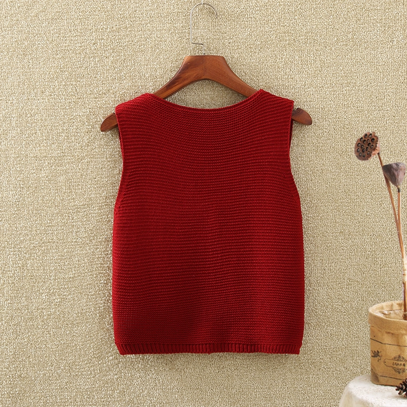 Áo len nữ không tay Áo len hàn quốc nữ mùa thu 2019 nhỏ vest nữ vest ngắn ngoài áo len thủy triều - Đan Cardigan