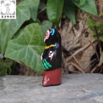 Miao Township Silver Embroidery Square Chinas Guizhou Style Specialty Intangible Culture Twelve Zodiac Animal Heads Human Body Yellow Flat Clay Whistle Monkey