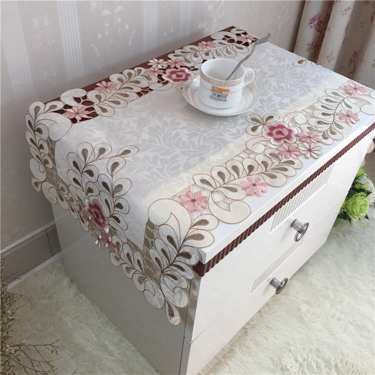 High-end exquisite computer embroidery embroidery tablecloth tablecloth coffee table cloth bedside table shoe cabinet universal cover towel