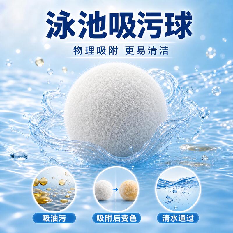 Swimming Pool Oil-Absorbing and Decontamination Floating Sponge Ball, Filter Cleaning Ball, Hot Tub Absorbent Fiber Ball Swimming Pool Oil-Absorbing and Decontamination Floating Sponge Ball, Filter Cleaning Ball, Hot Tub Absorbent Fiber Ball